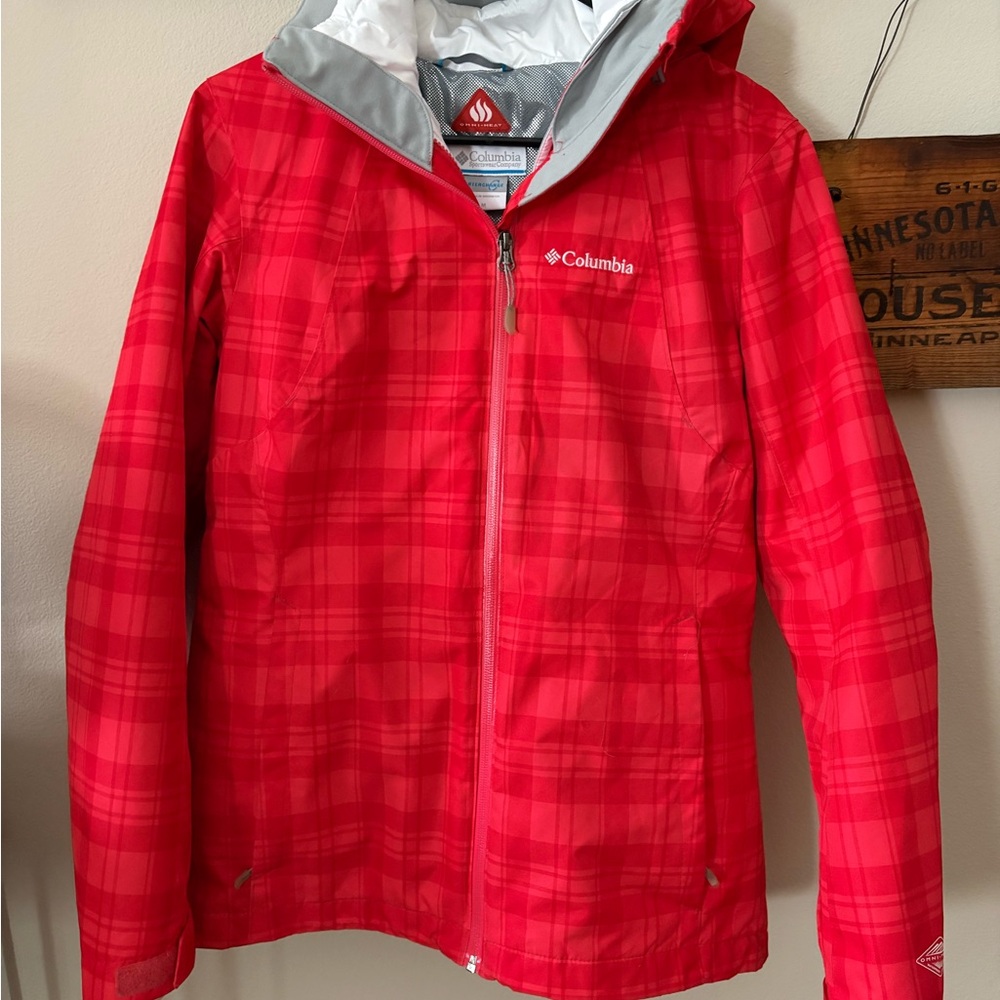Columbia Red Hibiscus Plaid Jacket